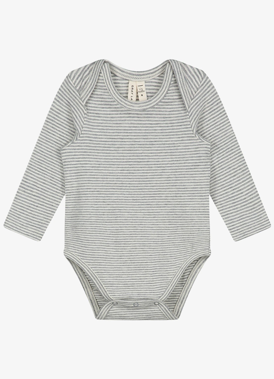 Gray Label Romper met streepprint - voorkant grijsmele