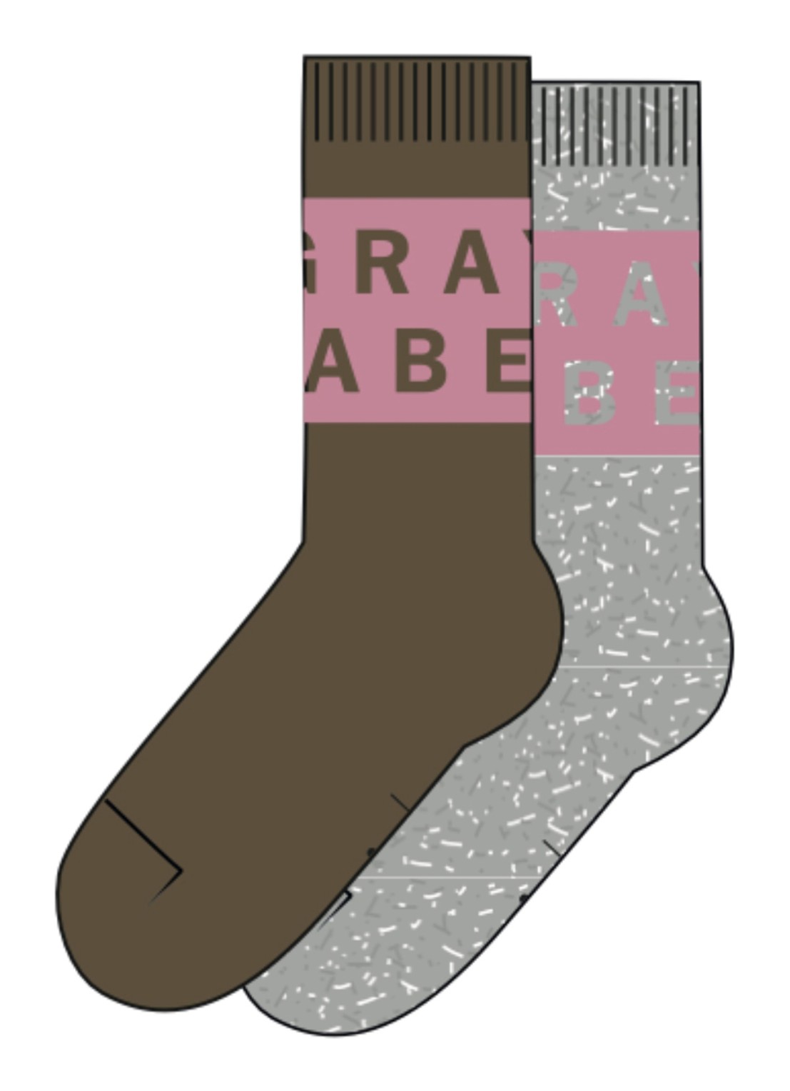 Gray Label Sokken met logoprint - voorkant bruin