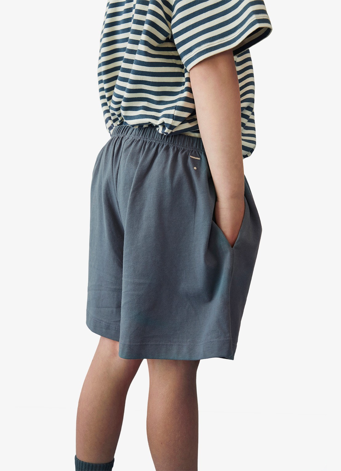 Gray Label Straight fit korte broek met steekzakken - detail 3 blauwgrijs