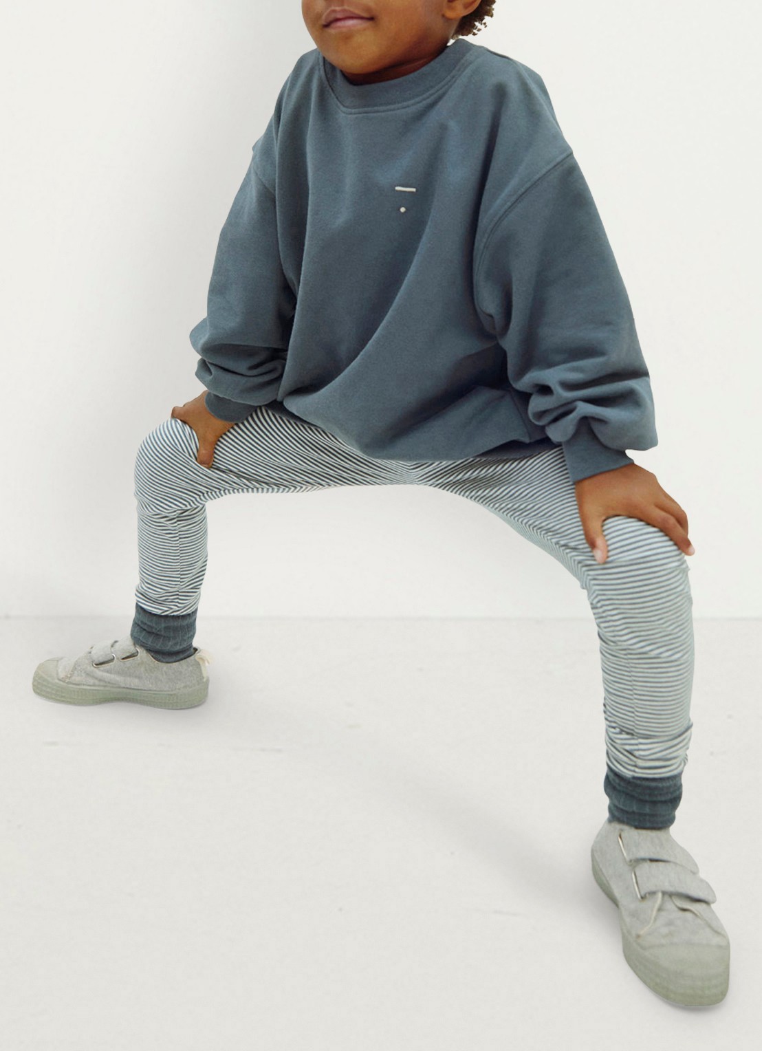 Gray Label Sweater met ronde hals - voorkant 4 blauwgrijs