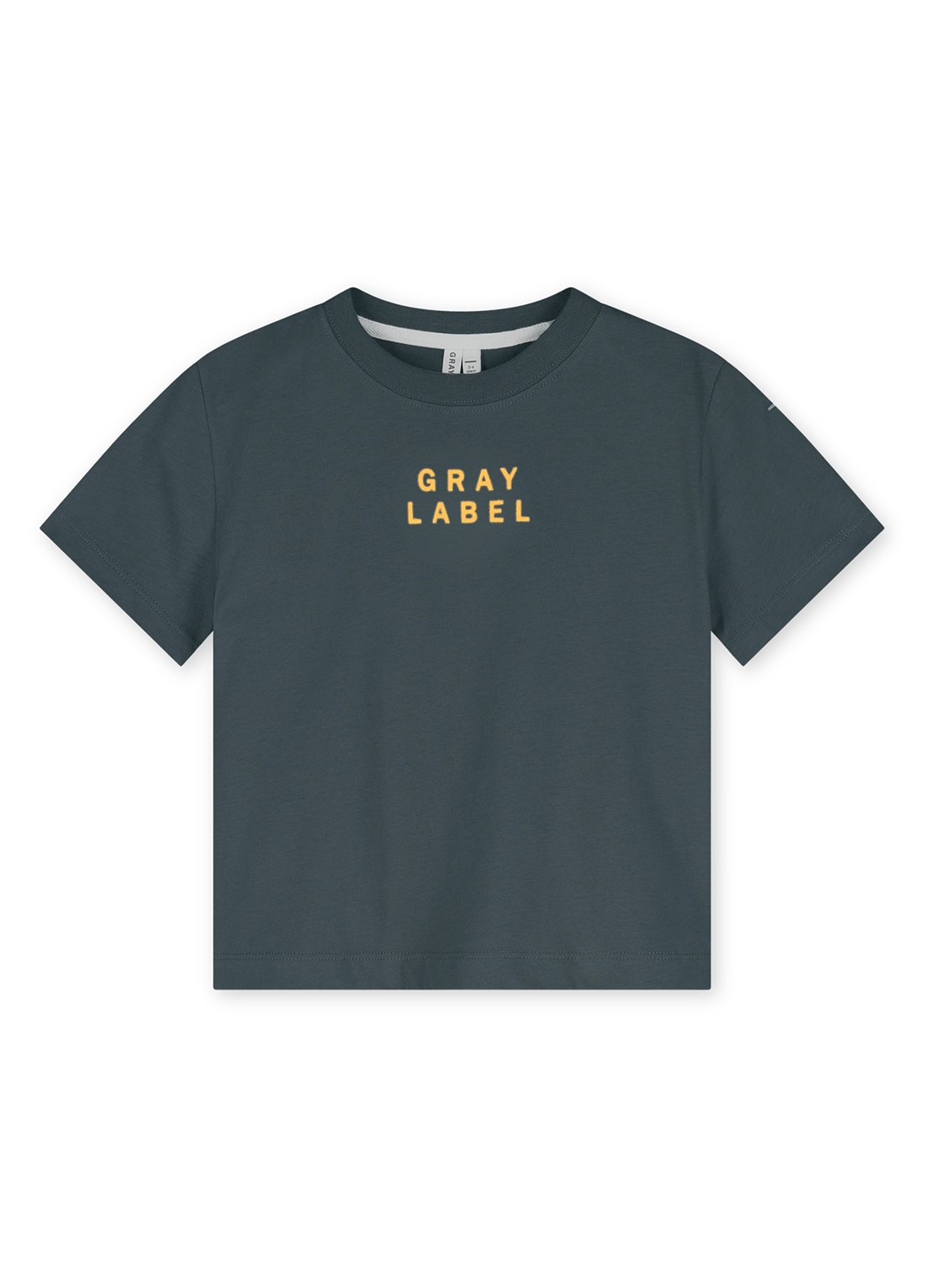 Gray Label T-shirt met logo - voorkant 2 blauwgrijs