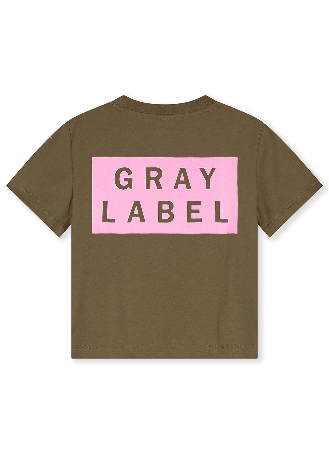 Gray Label T-shirt met logo - achterkant bruin