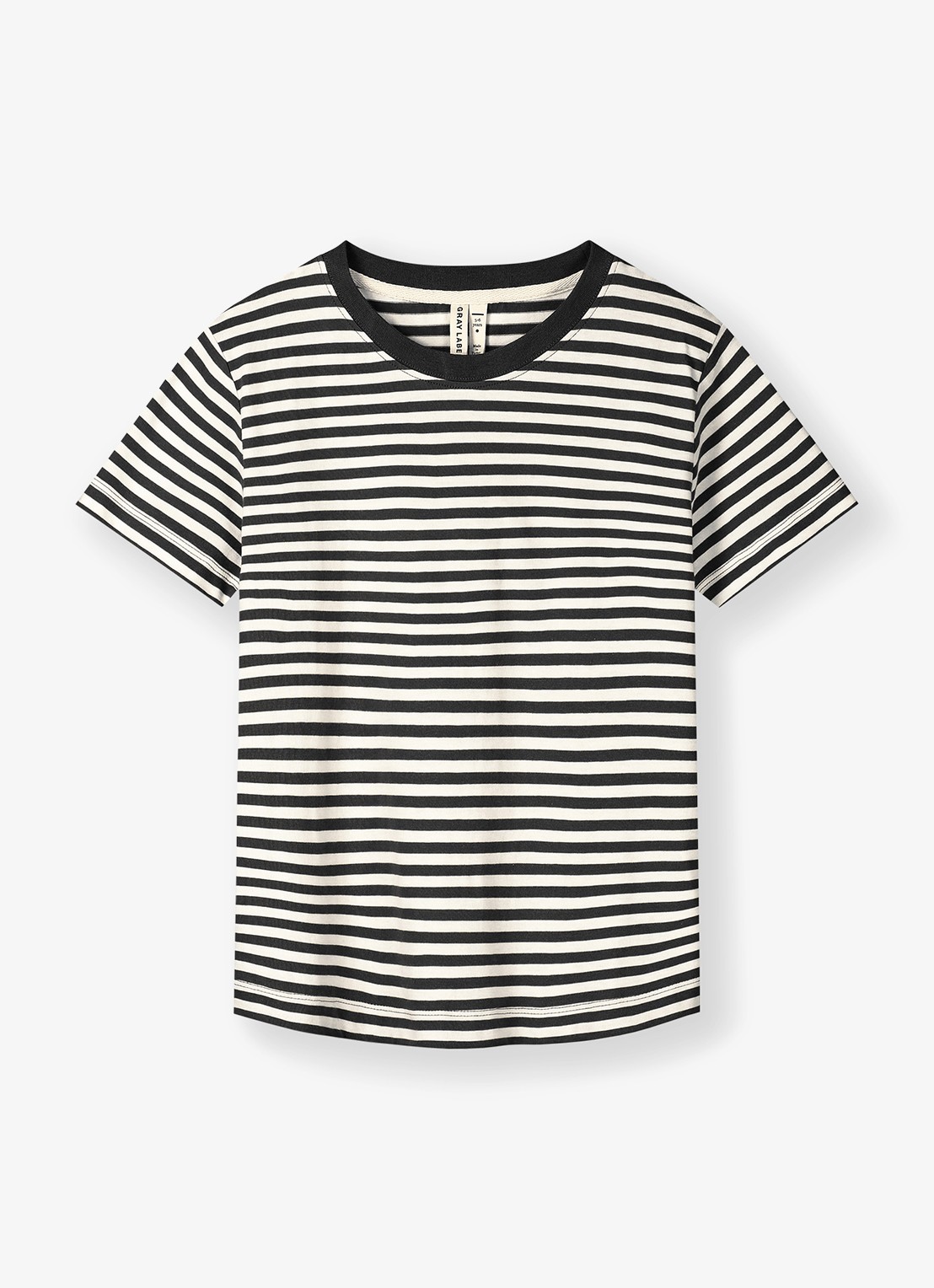 Gray Label T-shirt met streepprint - voorkant zwart