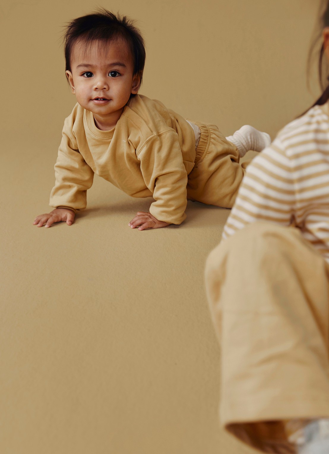 Gray Label Tapered fit joggingbroek in katoenblend - detail camel