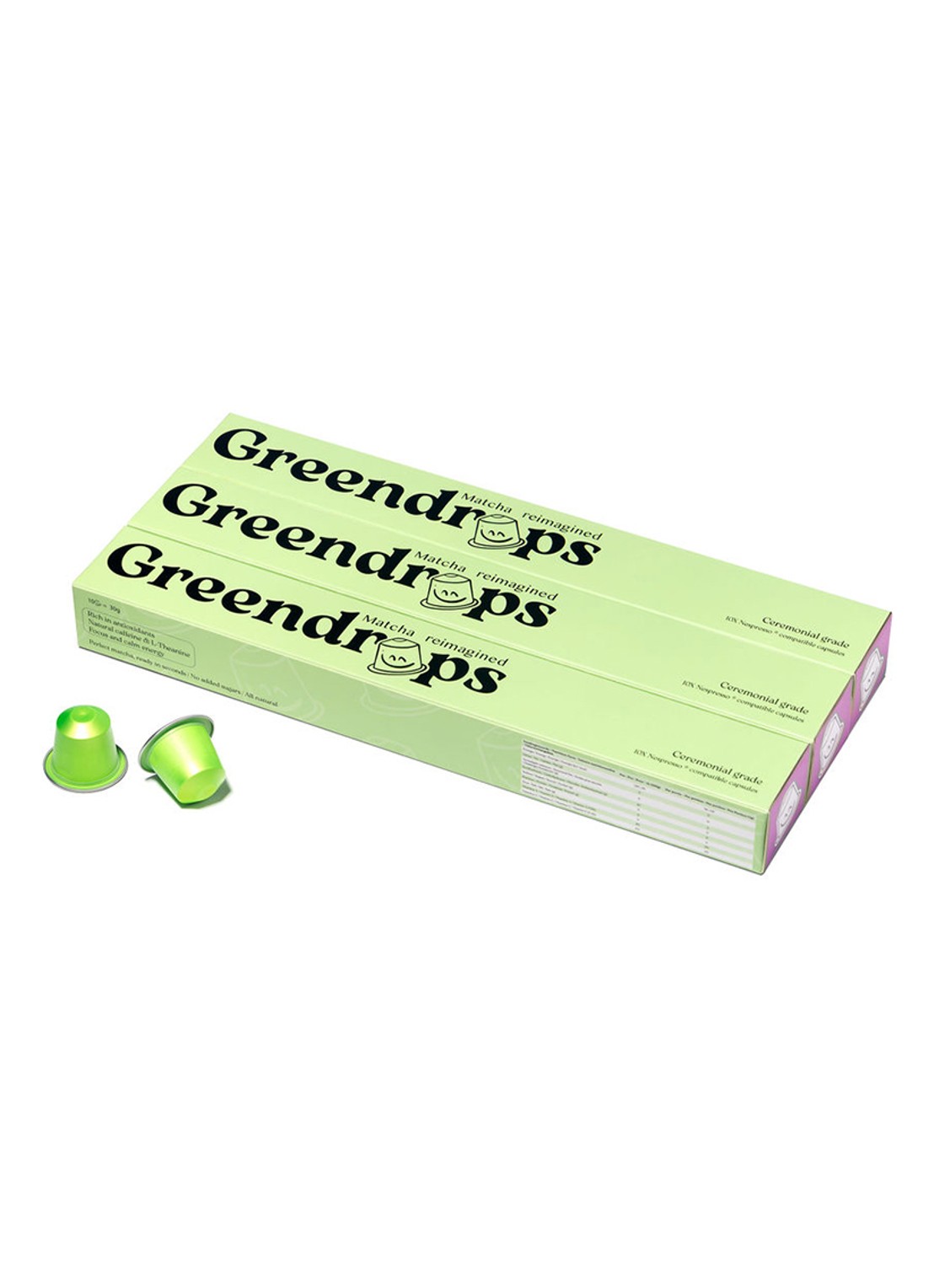 Greendrops Ceremoniële Matcha capsules 90 gram - voorkant undefined