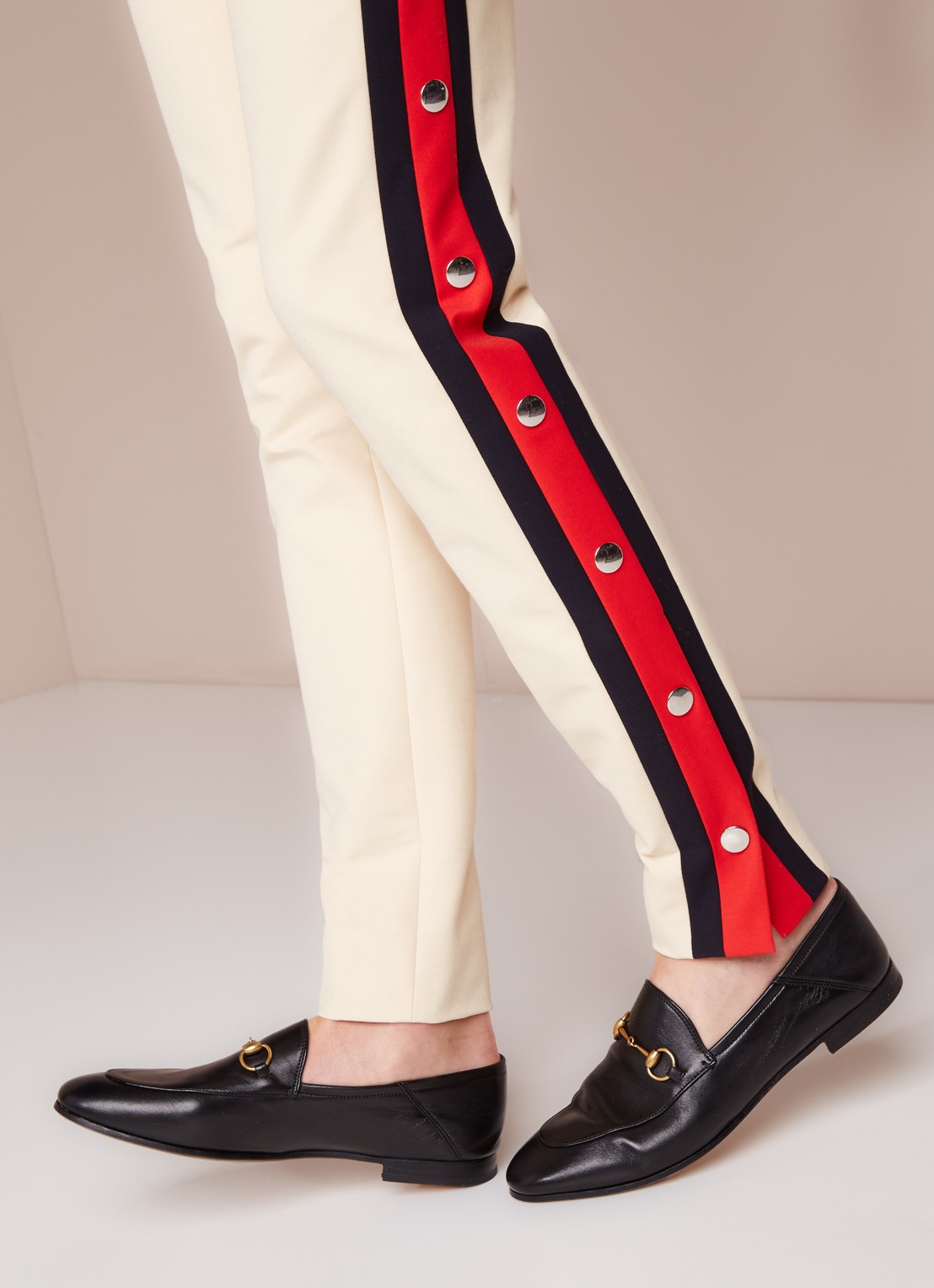 Gucci Brixton loafer van leer met horsebit - voorkant 2 zwart