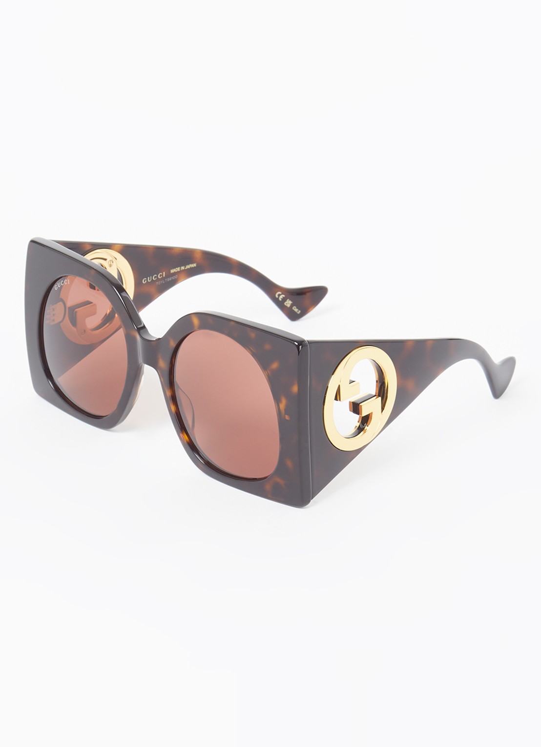 Gucci Butterfly zonnebril GG1254S - voorkant 4 donkerbruin