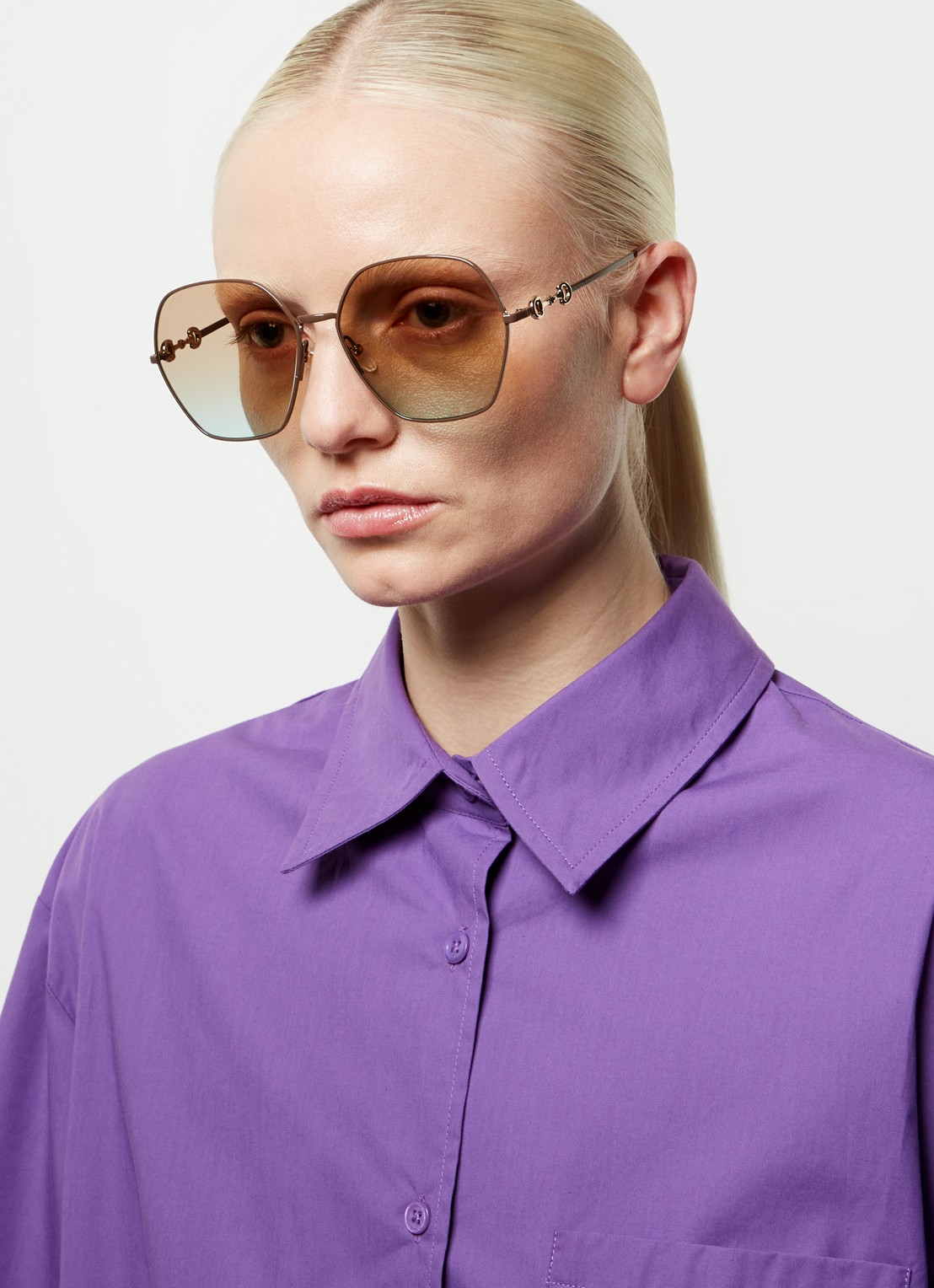 Gucci Butterfly zonnebril GG1335S - voorkant 2 bruin