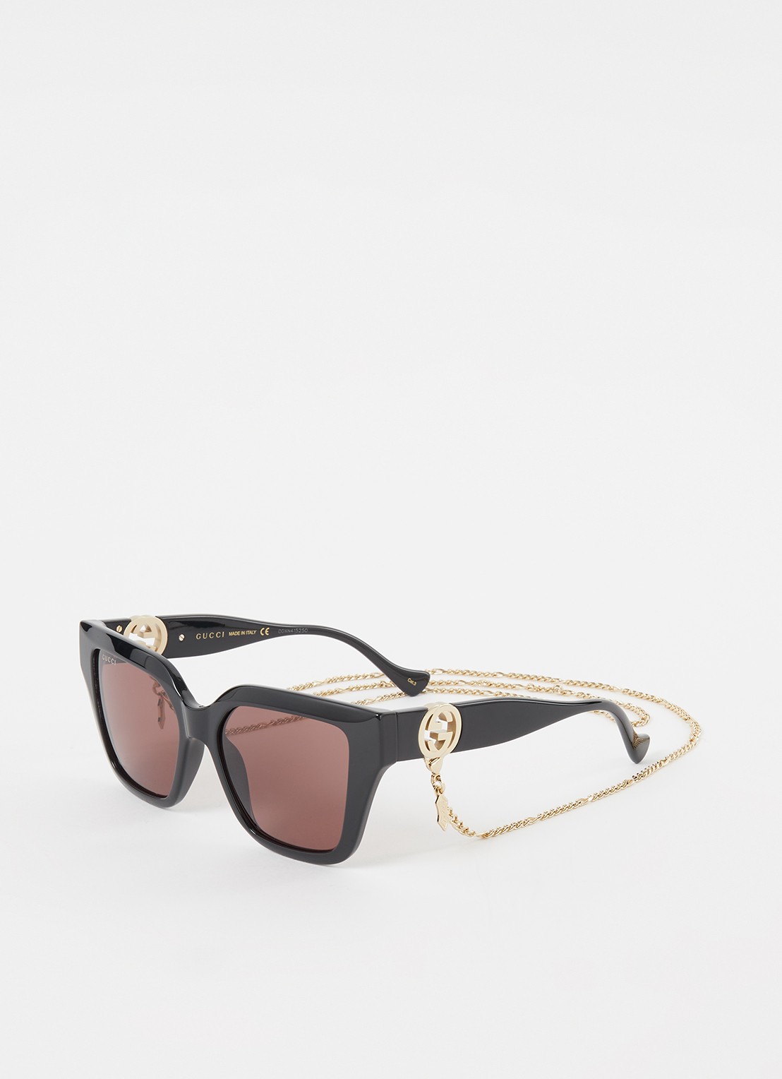 Gucci Butterfly zonnebril met brillenkoord GG1023S - voorkant 3 zwart