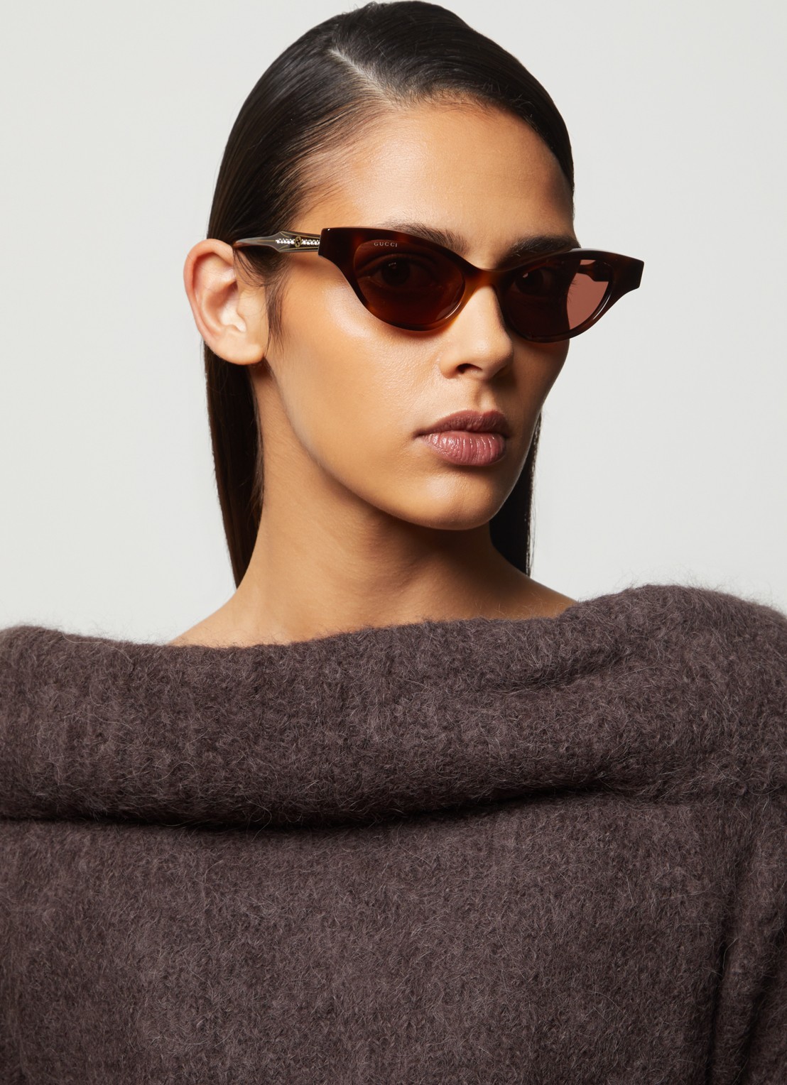 Gucci Cat Eye zonnebril GG1298S - voorkant 2 bruin