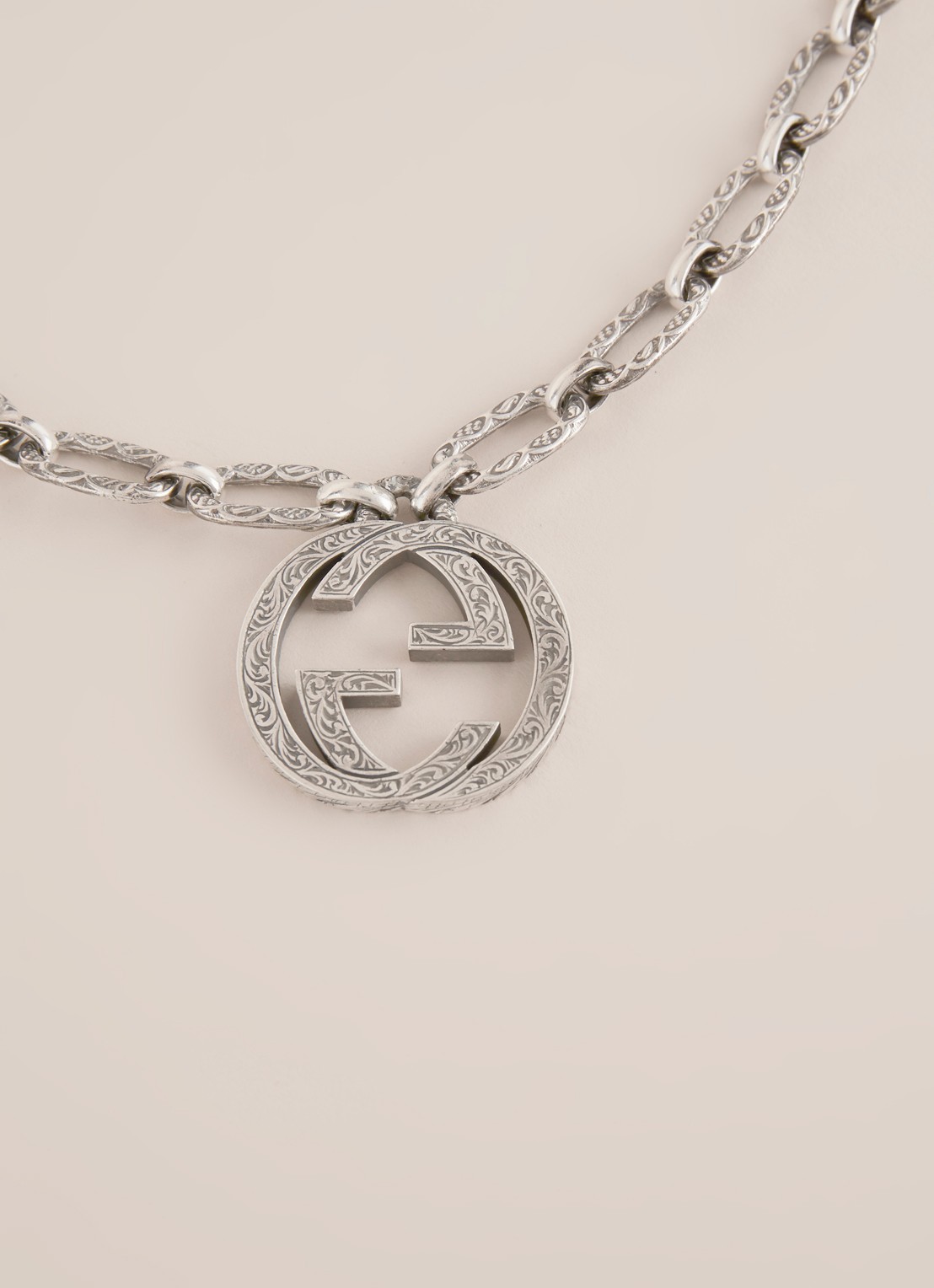 Gucci G schakelketting van sterling zilver - detail zilver