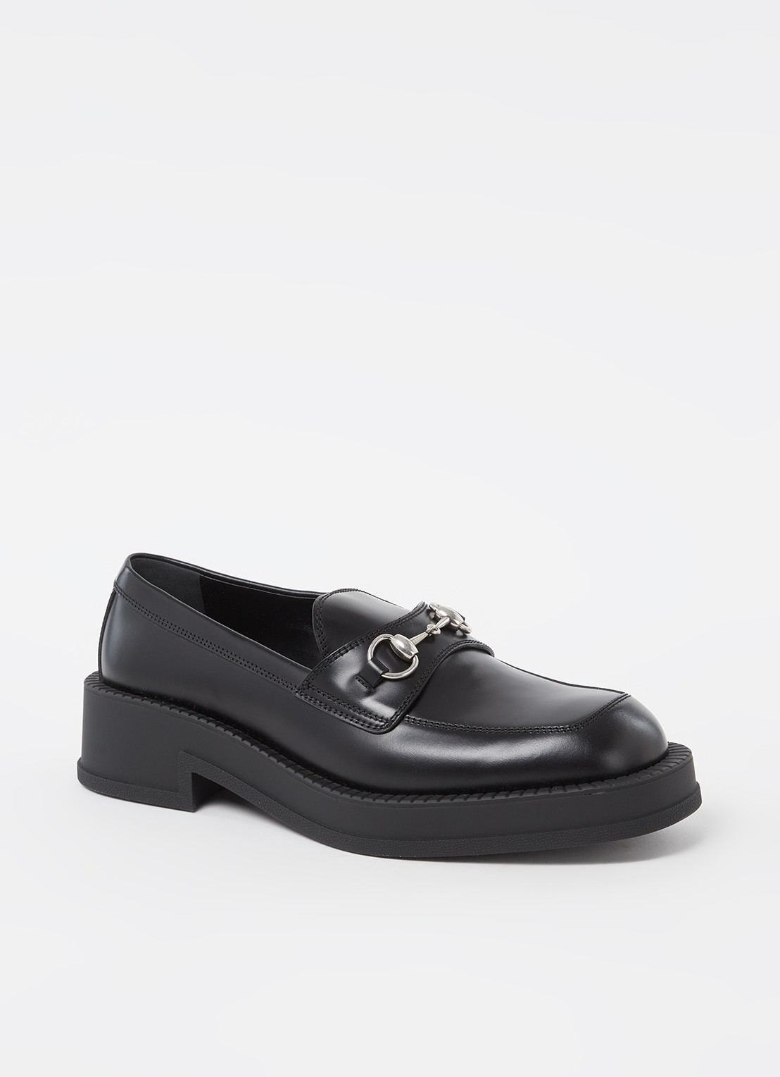 Gucci Genk loafer van leer  - voorkant 6 zwart