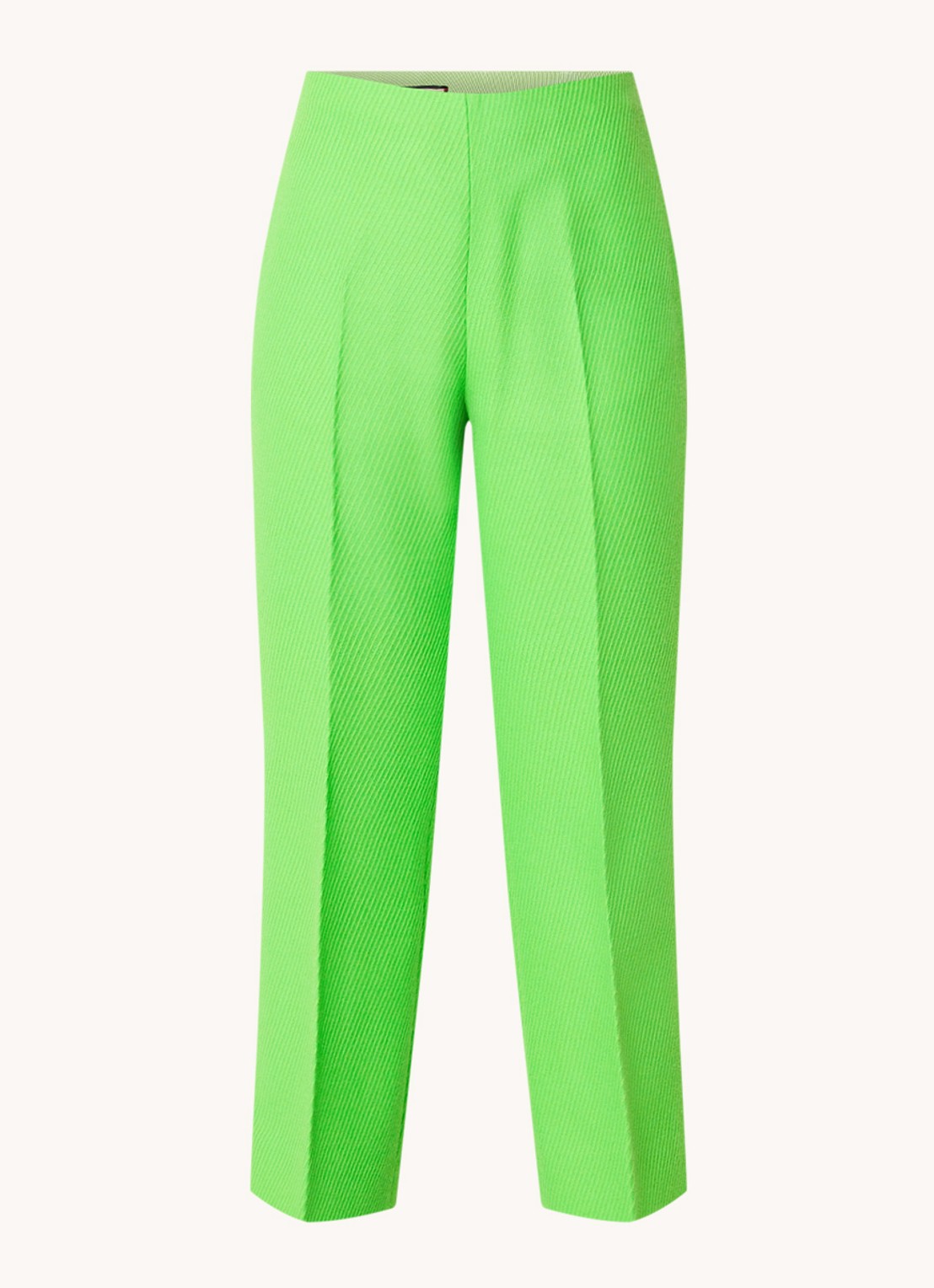 Gucci High waist straight fit cropped pantalon in wolblend - voorkant neongroen