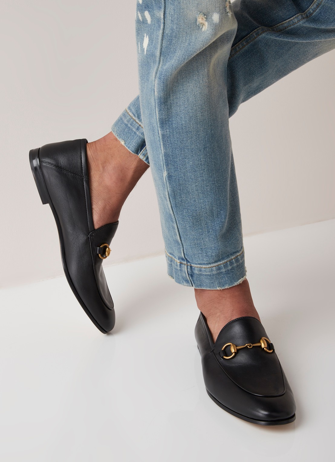 Gucci Horsebit loafer van leer - voorkant 2 zwart
