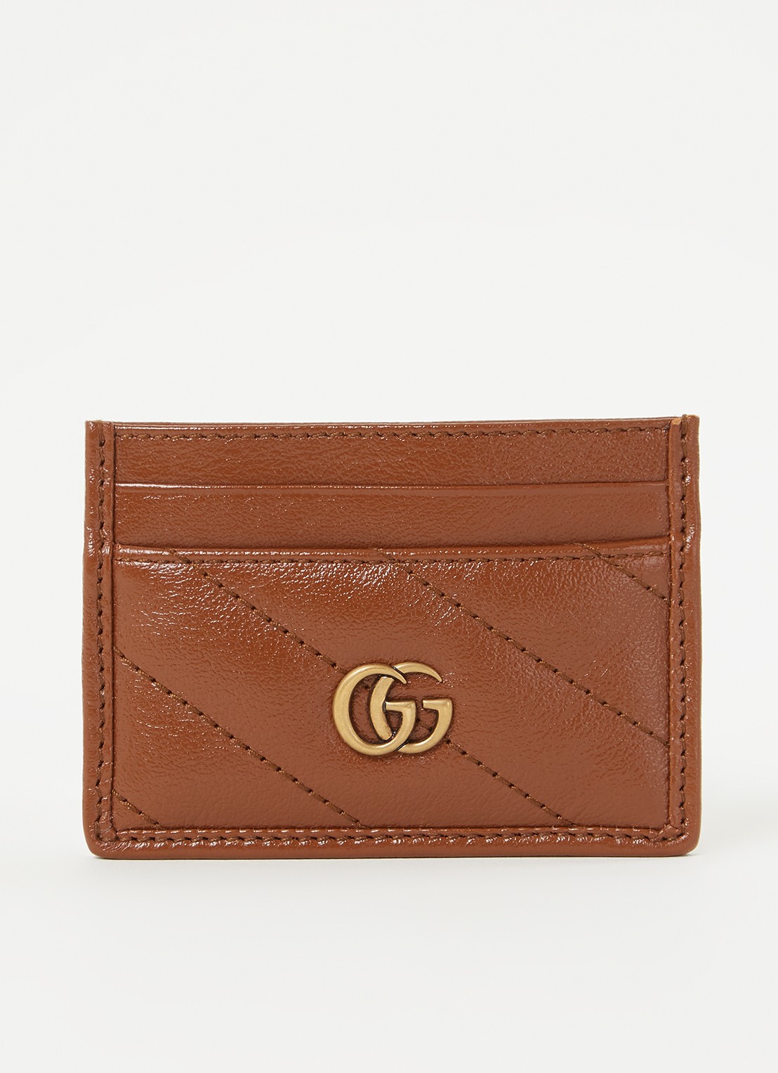 Gucci Marmont pasjeshouder van quilted leer - voorkant 2 bruin