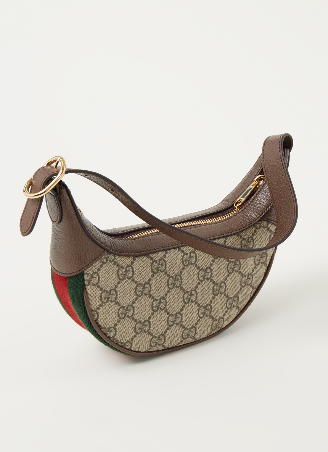 Gucci Ophidia Mini baguette bag van leer en canvas - achterkant 4 beige