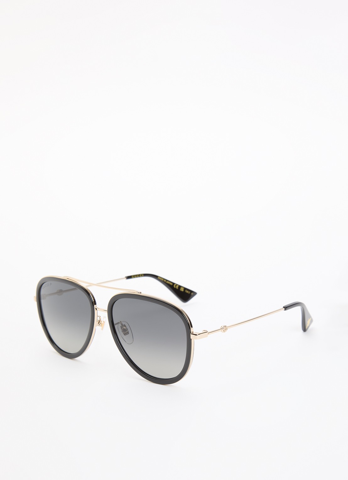 Gucci Piloten zonnebril gepolariseerd GG0062S - voorkant goud