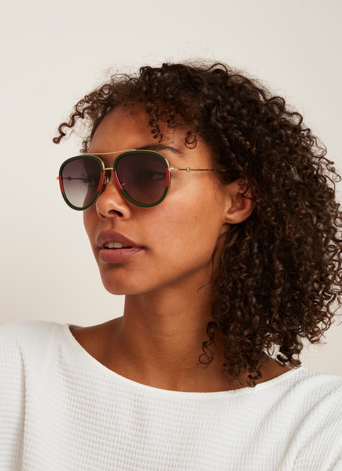 Gucci Piloten zonnebril GG0062S  - voorkant 5 groen