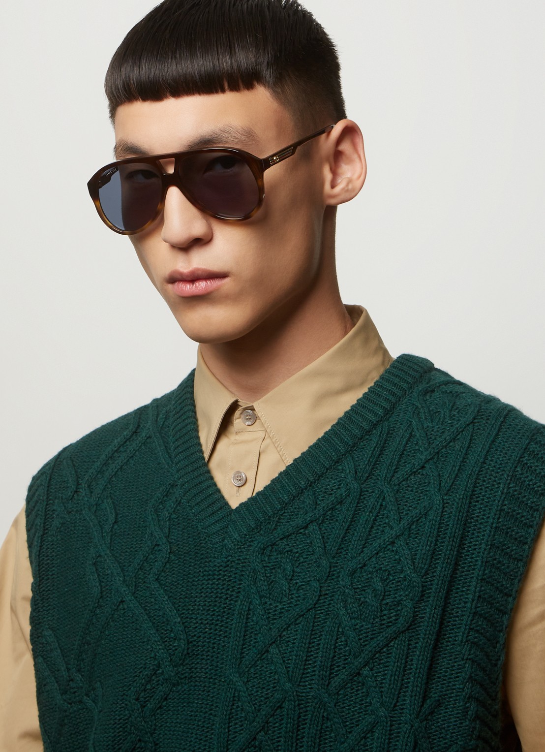 Gucci Piloten zonnebril GG1286S - voorkant 5 bruin