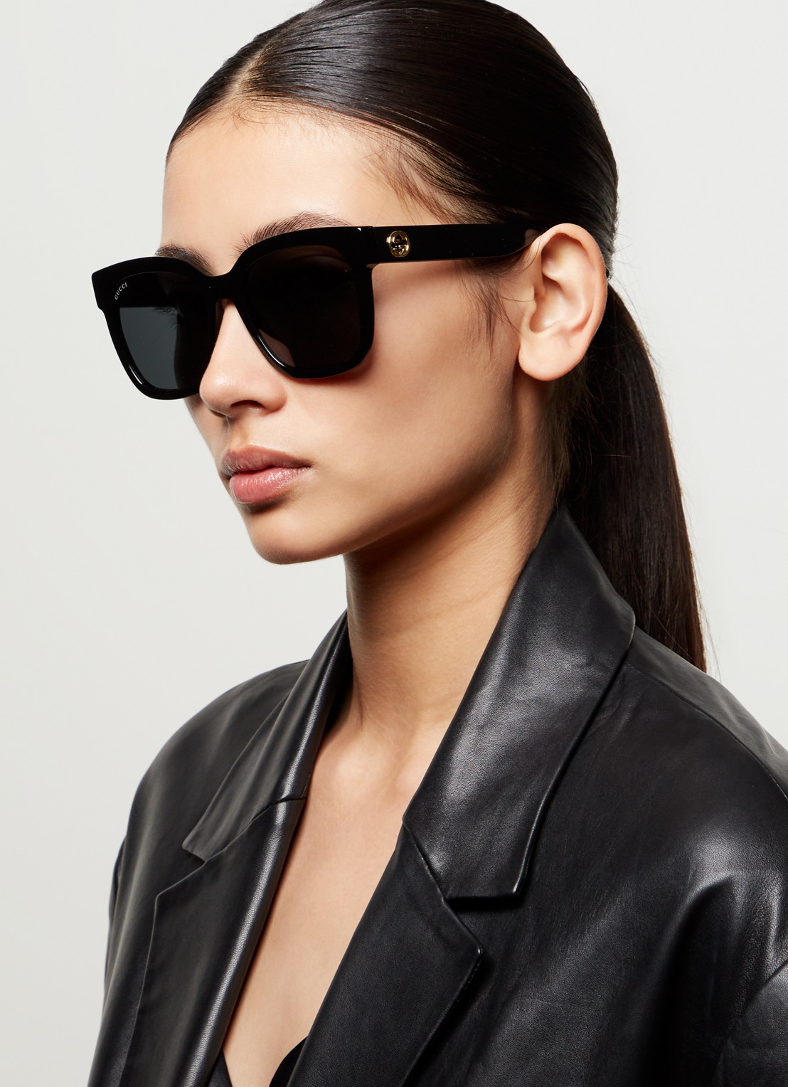 Gucci Retro zonnebril GG034SN - voorkant 5 zwart
