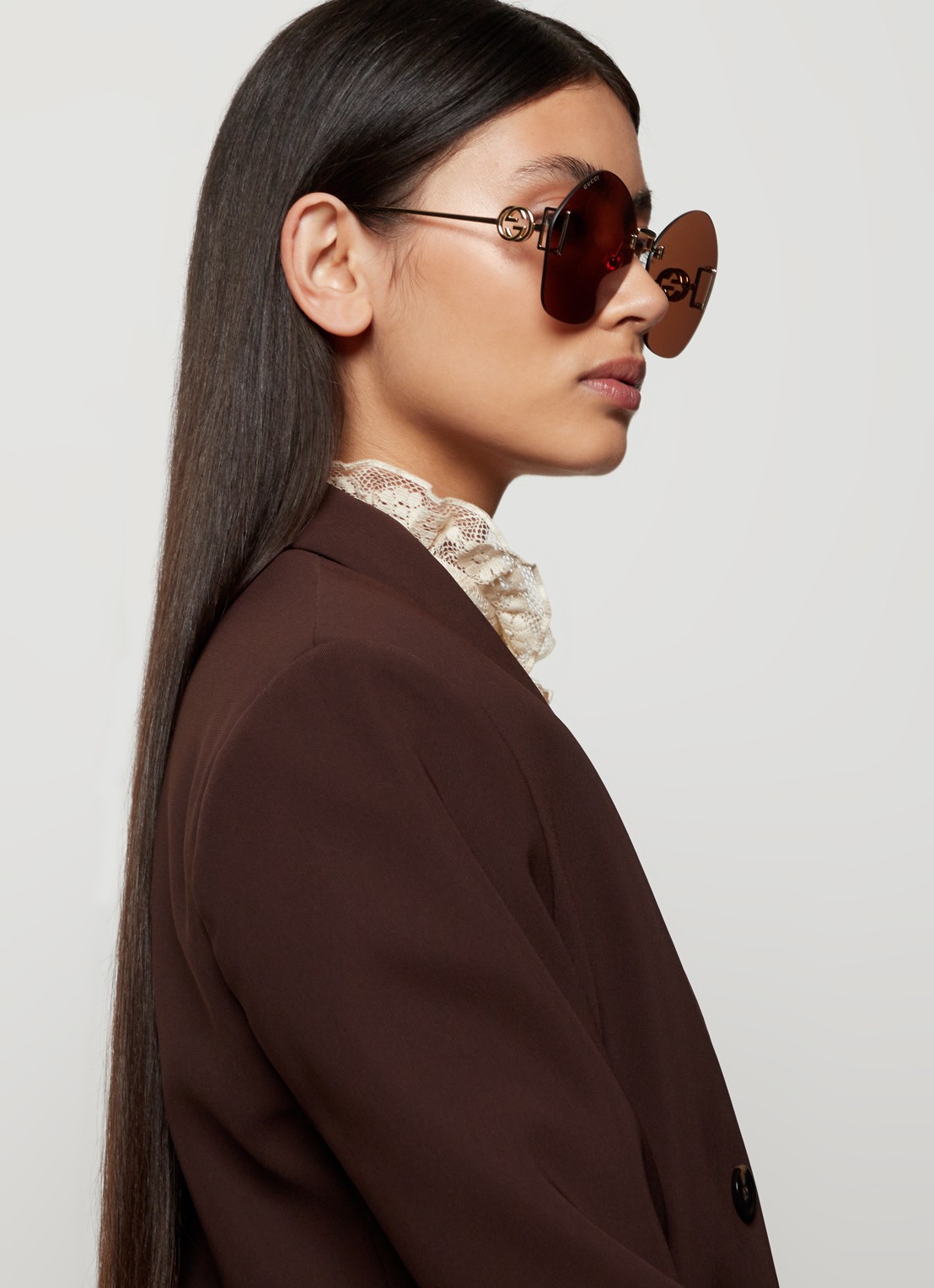 Gucci Retro zonnebril GG1203S - voorkant 6 bruin