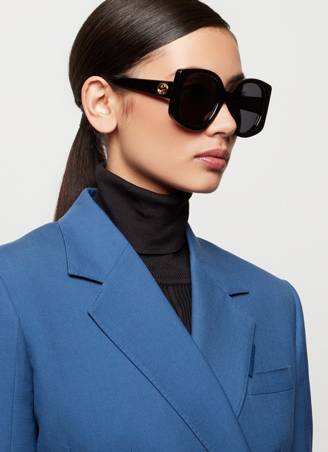 Gucci Retro zonnebril GG1257S - voorkant 5 zwart