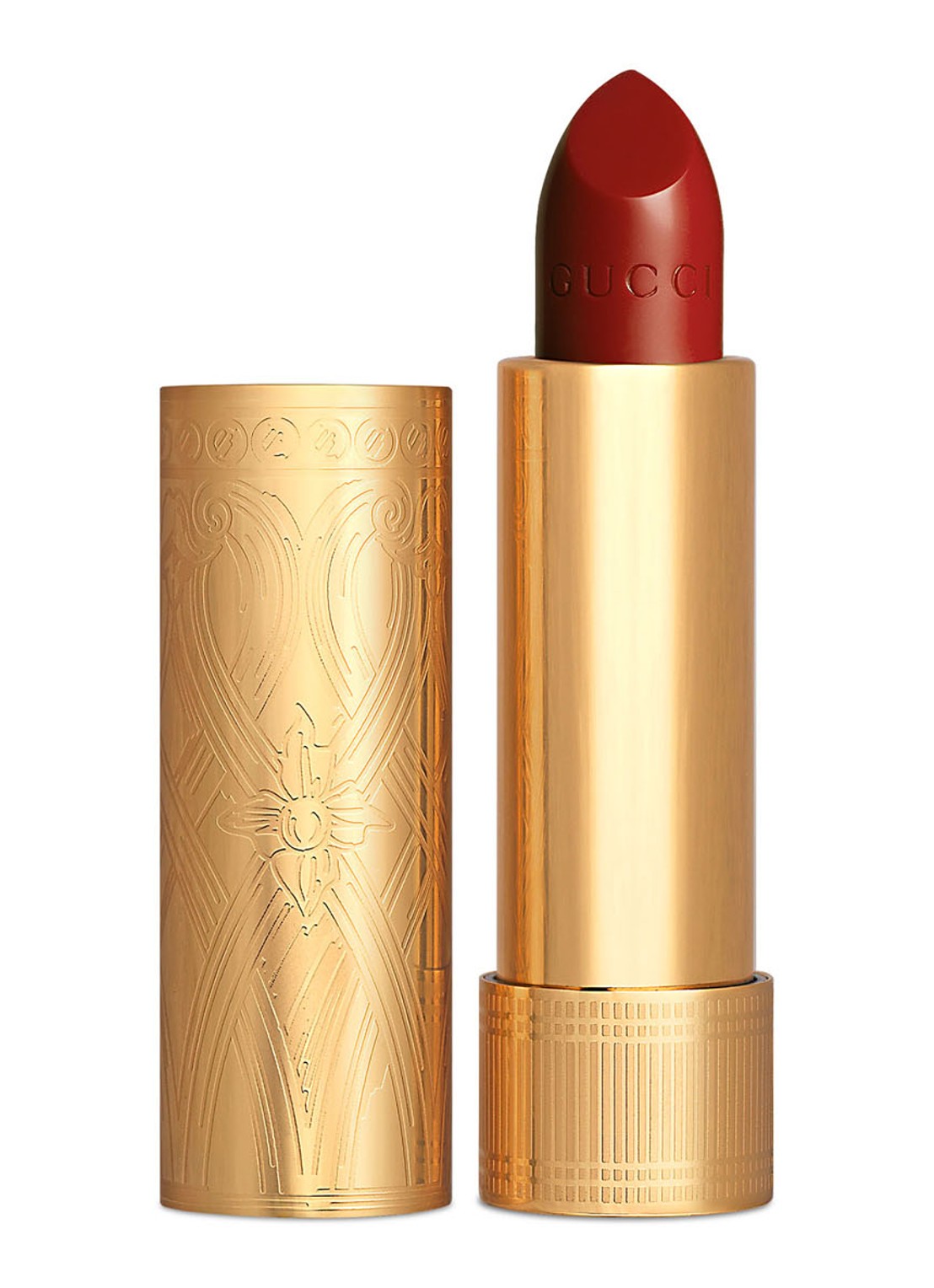 Gucci Rouge à Lèvres Satin - lipstick  - voorkant 6 504 myra crimson