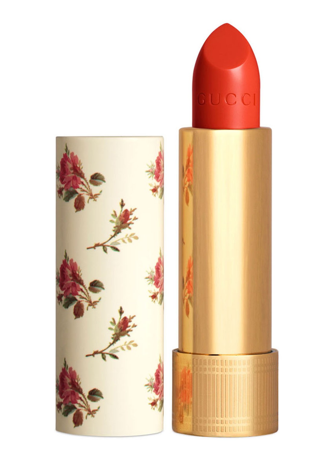 Gucci Rouge à Lèvres Voile - lipstick - voorkant 302 agatha orange