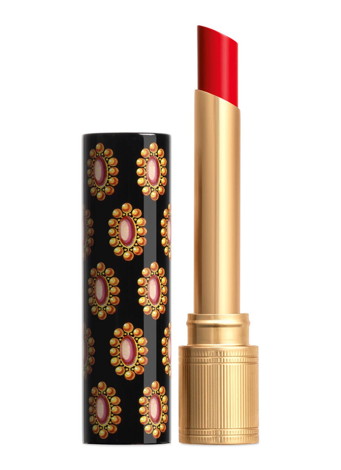 Gucci Rouge de Beauté Brillant Glow en Care - lipstick - voorkant 6 25 goldie red