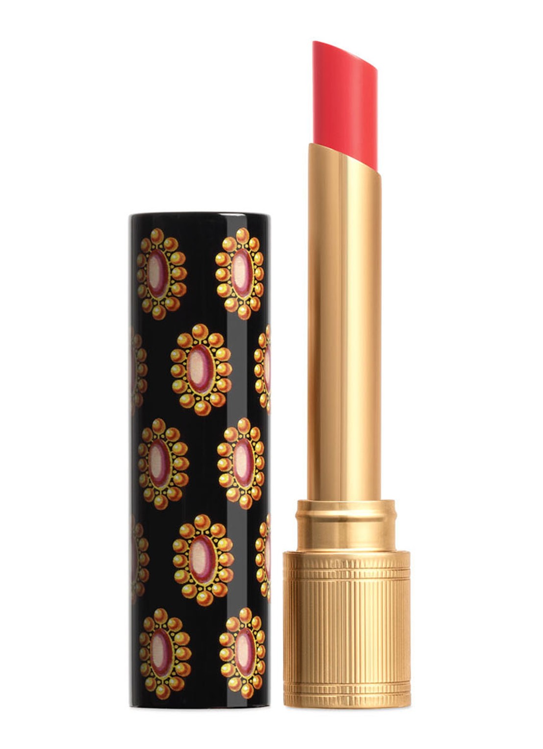 Gucci Rouge de Beauté Brillant Glow en Care - lipstick - voorkant 411 emmy petal