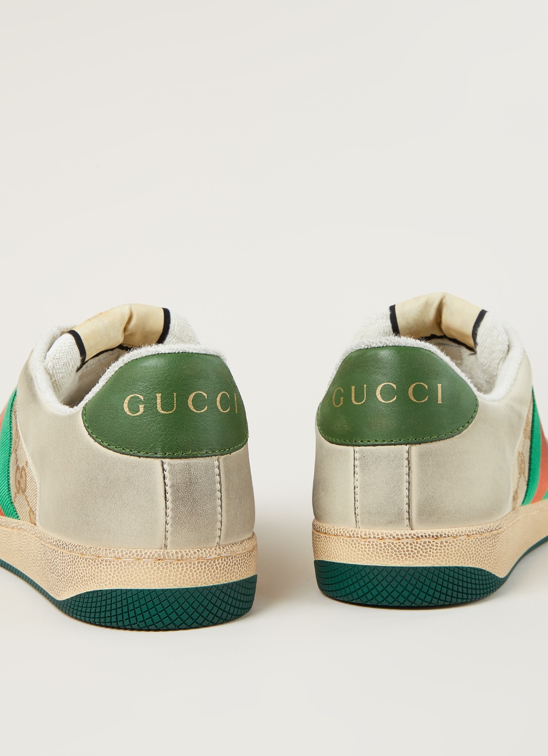 Gucci Screener sneaker met leren details  - detail 3 beige