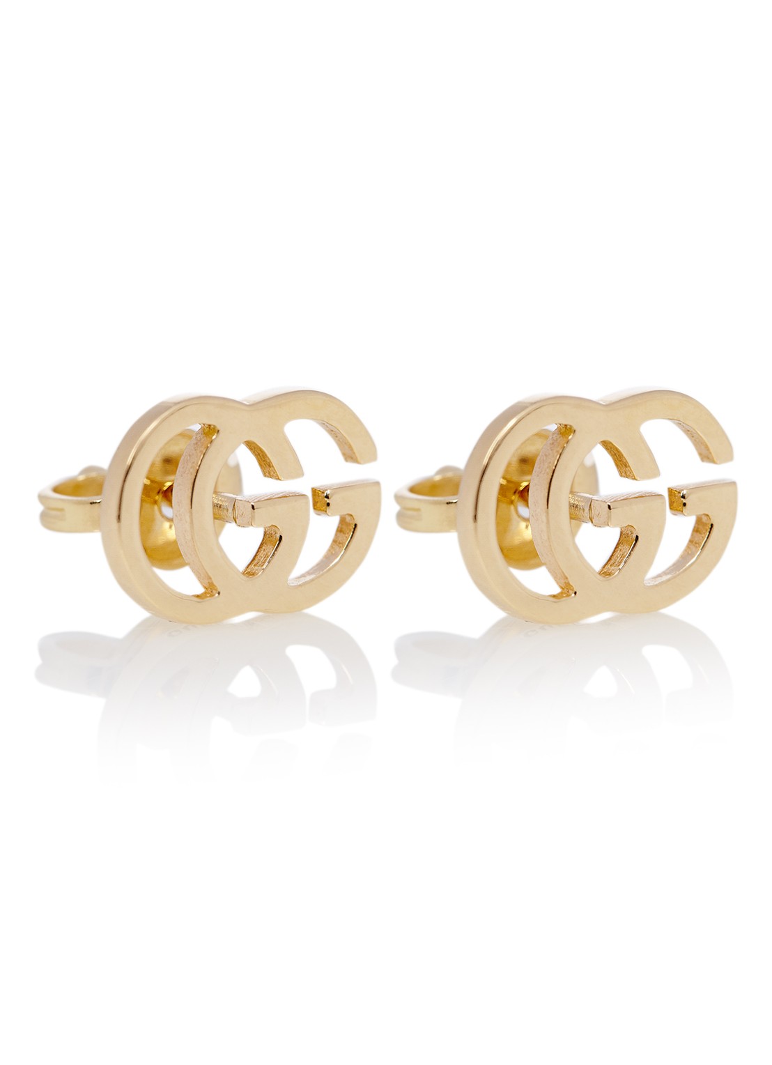 Gucci Tissue GG oorknopjes van 18k goud - voorkant goud