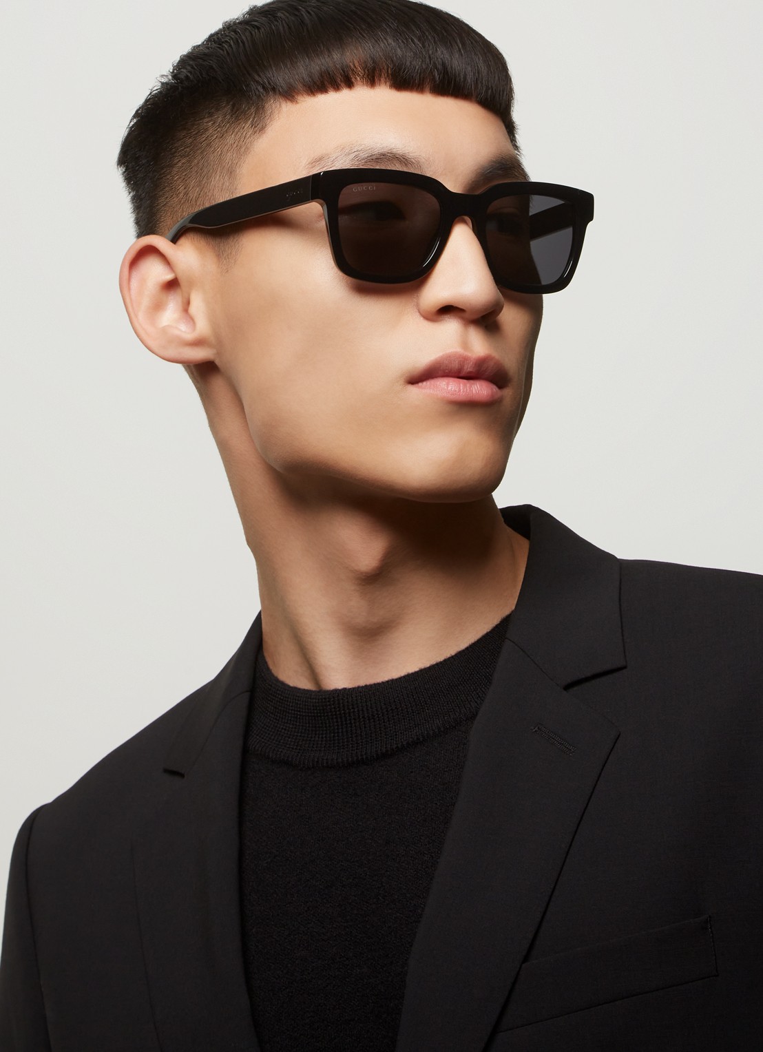 Gucci Wayfarer zonnebril GG0001SN  - voorkant 5 zwart