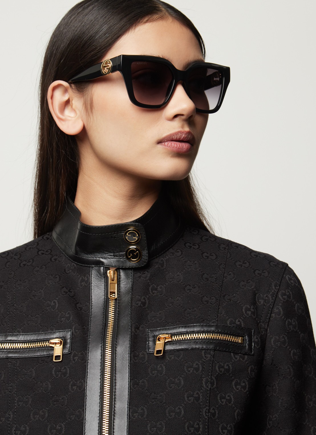 Gucci Wayfarer zonnebril GG1023S - voorkant 3 zwart