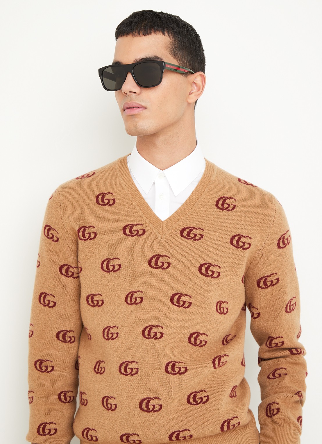Gucci Zonnebril gepolariseerd GG0341S - voorkant 2 zwart