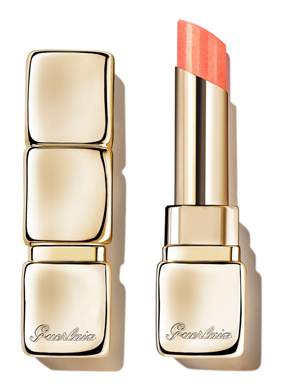 Guerlain Kiss Kiss Bee Glow - getinte lippenbalsem - voorkant 6 389 pearly peach