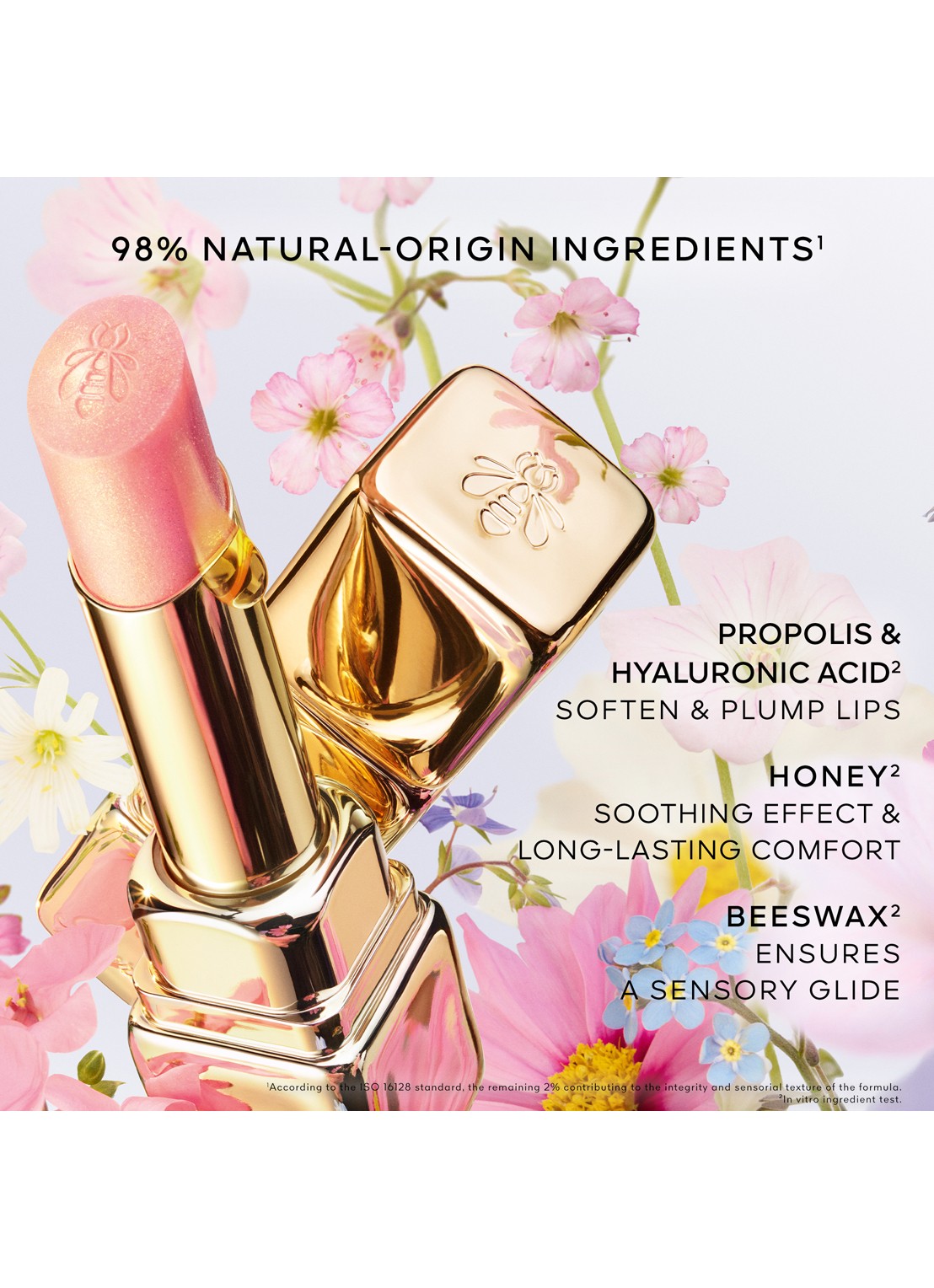 Guerlain KissKiss Bee Glow - getinte lipbalsem - achterkant 7 458 pop rose glow