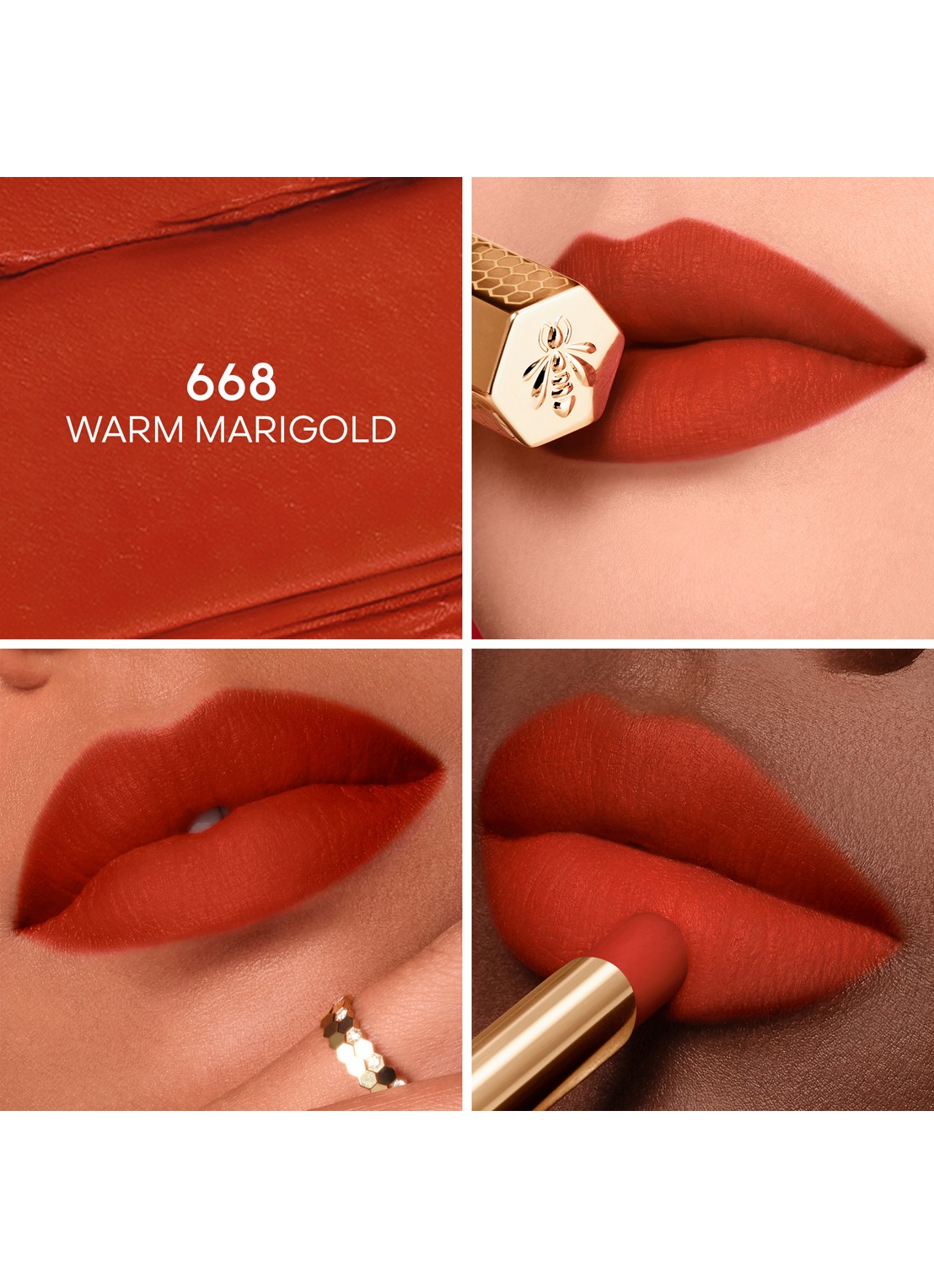 Guerlain KissKiss Honey-Infused Intense Lipstick - Refill - detail 2 668 warm marigold