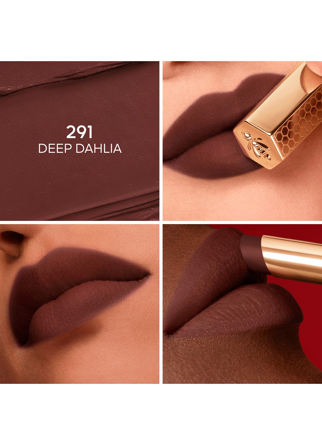 Guerlain KissKiss Honey-Infused Intense Lipstick - detail 2 291 deep dahlia