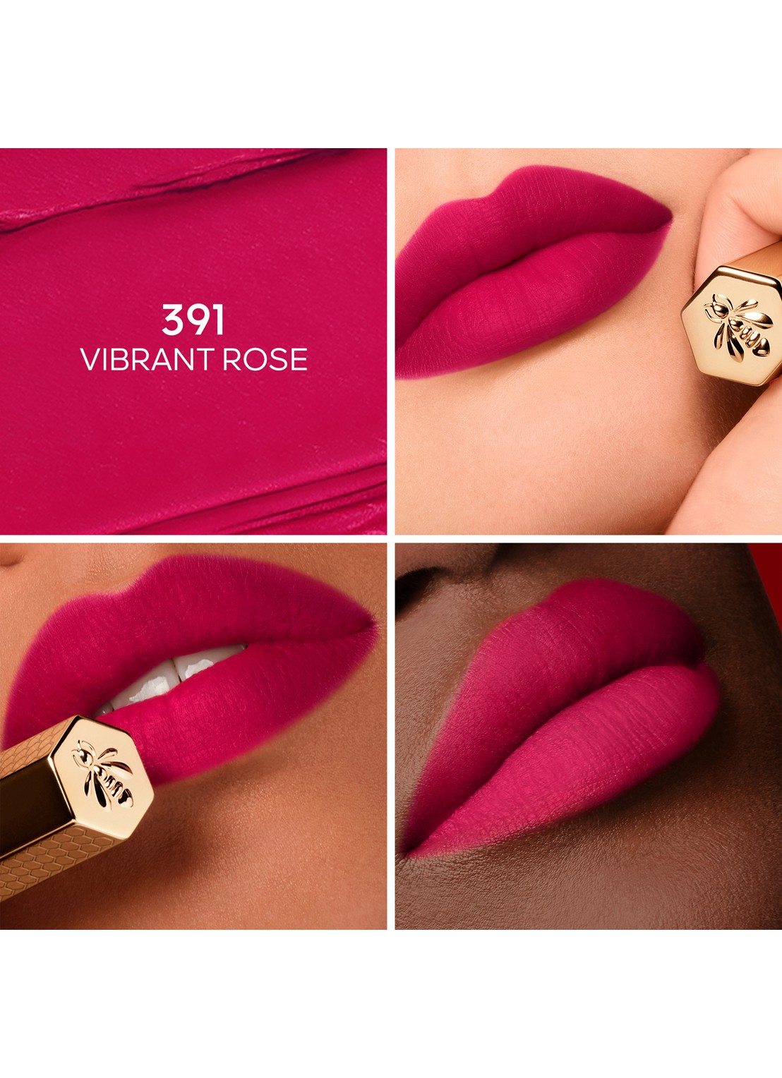 Guerlain KissKiss Honey-Infused Intense Lipstick - detail 2 391 vibrant rose