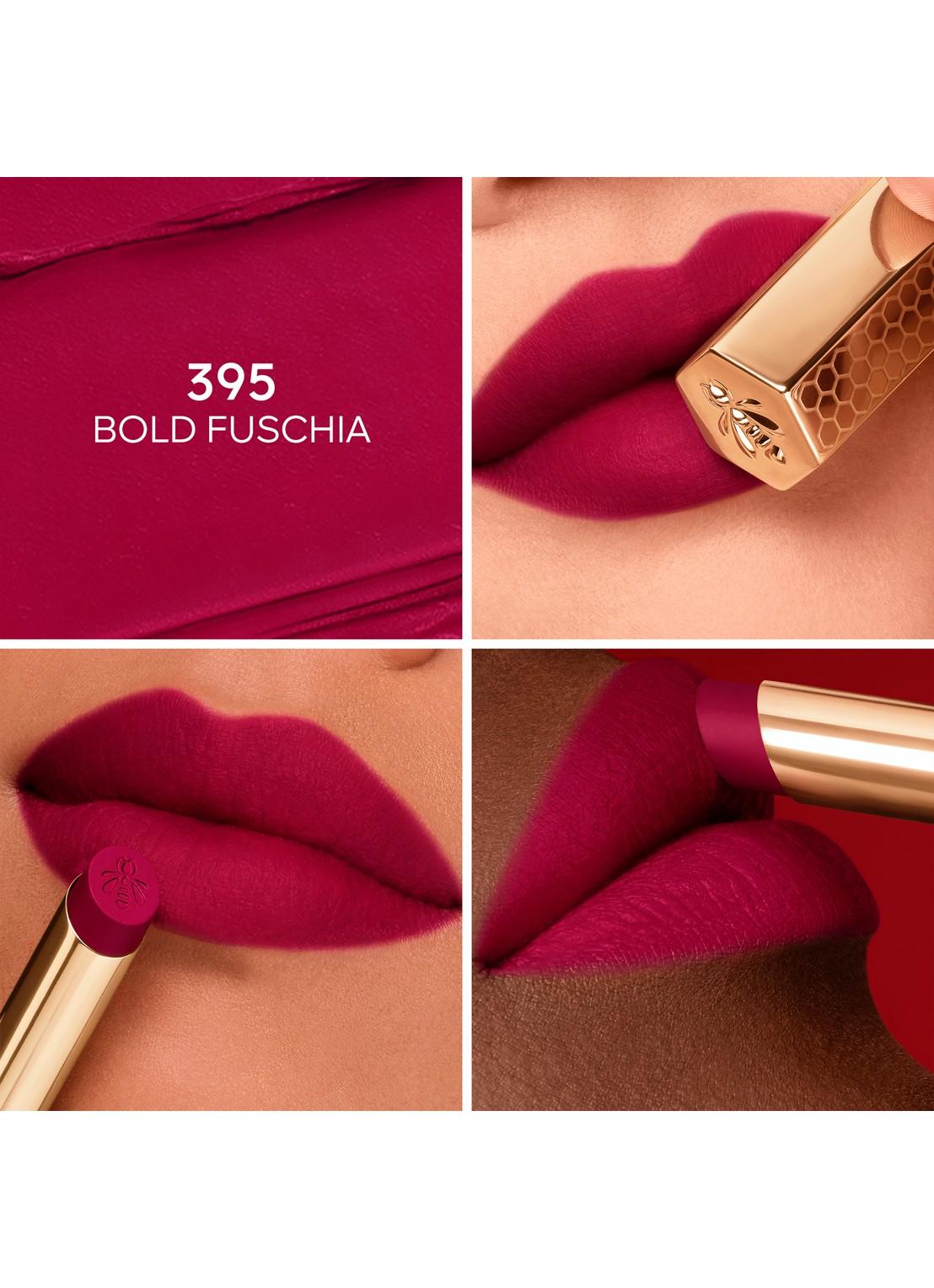 Guerlain KissKiss Honey-Infused Intense Lipstick - detail 3 395 bold fuchsia