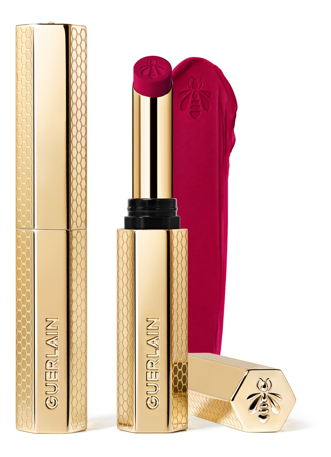 Guerlain KissKiss Honey-Infused Intense Lipstick - voorkant 395 bold fuchsia