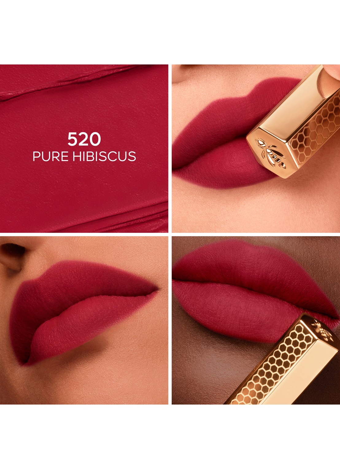 Guerlain KissKiss Honey-Infused Intense Lipstick - detail 2 520 pure hibiscus