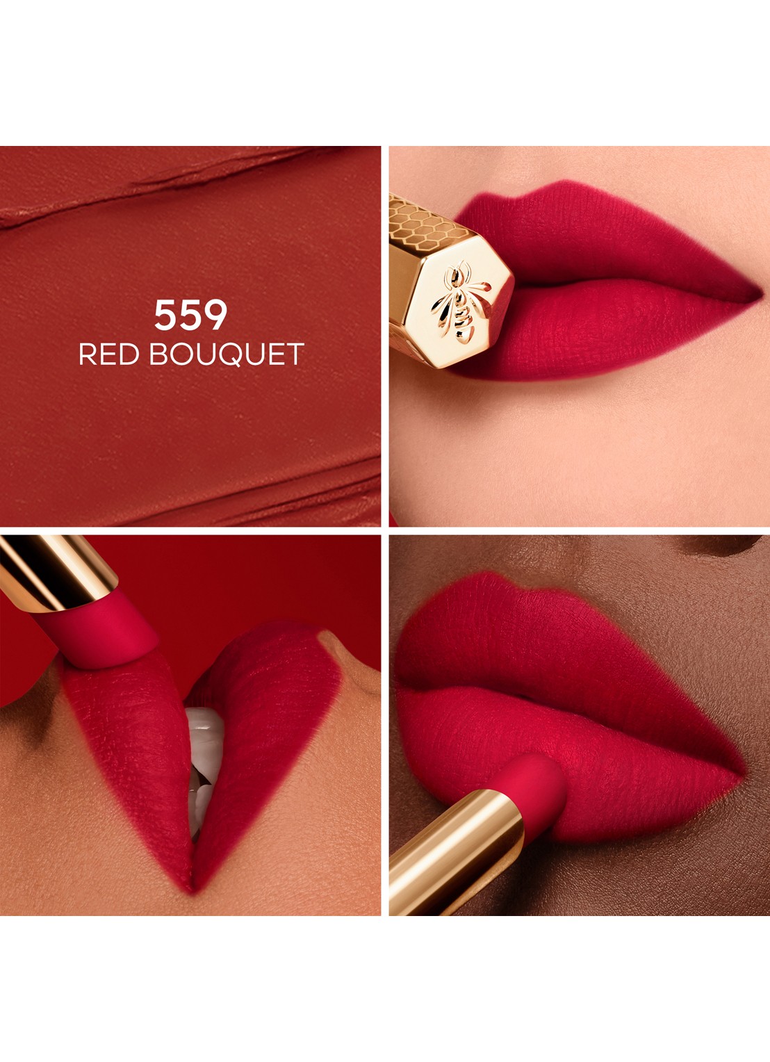 Guerlain KissKiss Honey-Infused Intense Lipstick - detail 2 559 red bouquet
