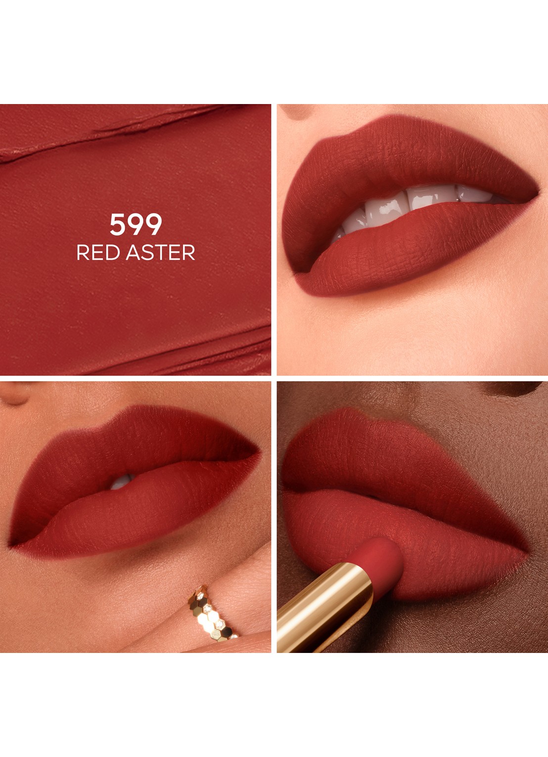 Guerlain KissKiss Honey-Infused Intense Lipstick - detail 3 599 red aster