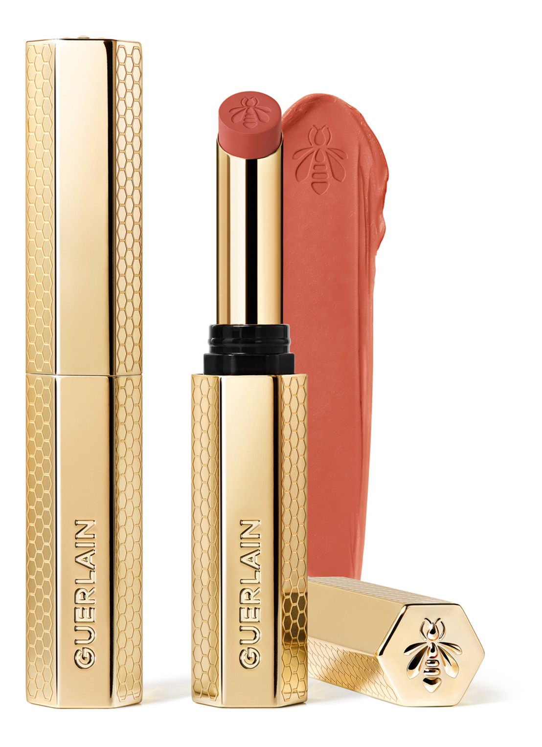 Guerlain KissKiss Honey-Infused Intense Lipstick - voorkant 6 615 orange blossom