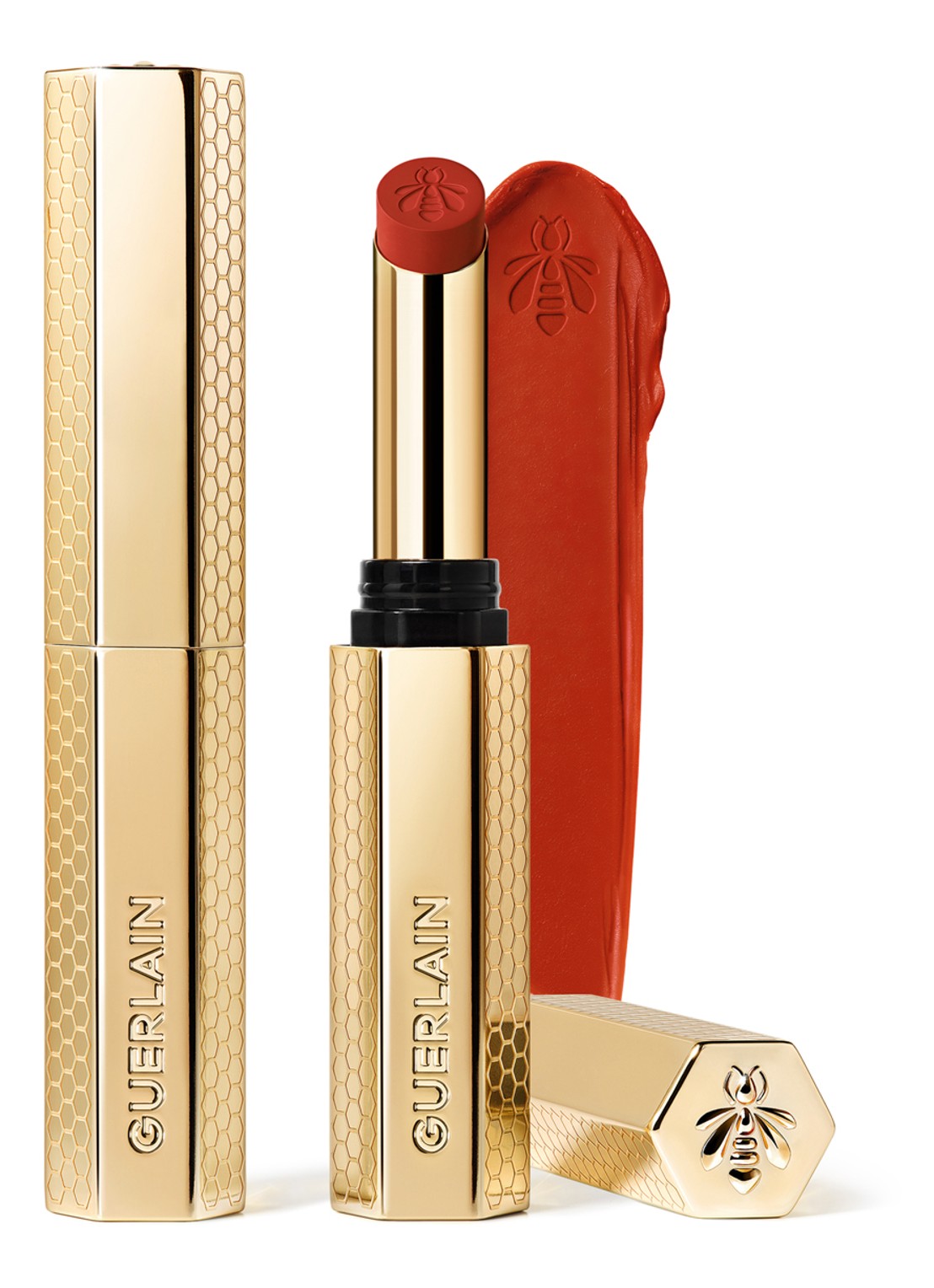 Guerlain KissKiss Honey-Infused Intense Lipstick - voorkant 6 668 warm marigold