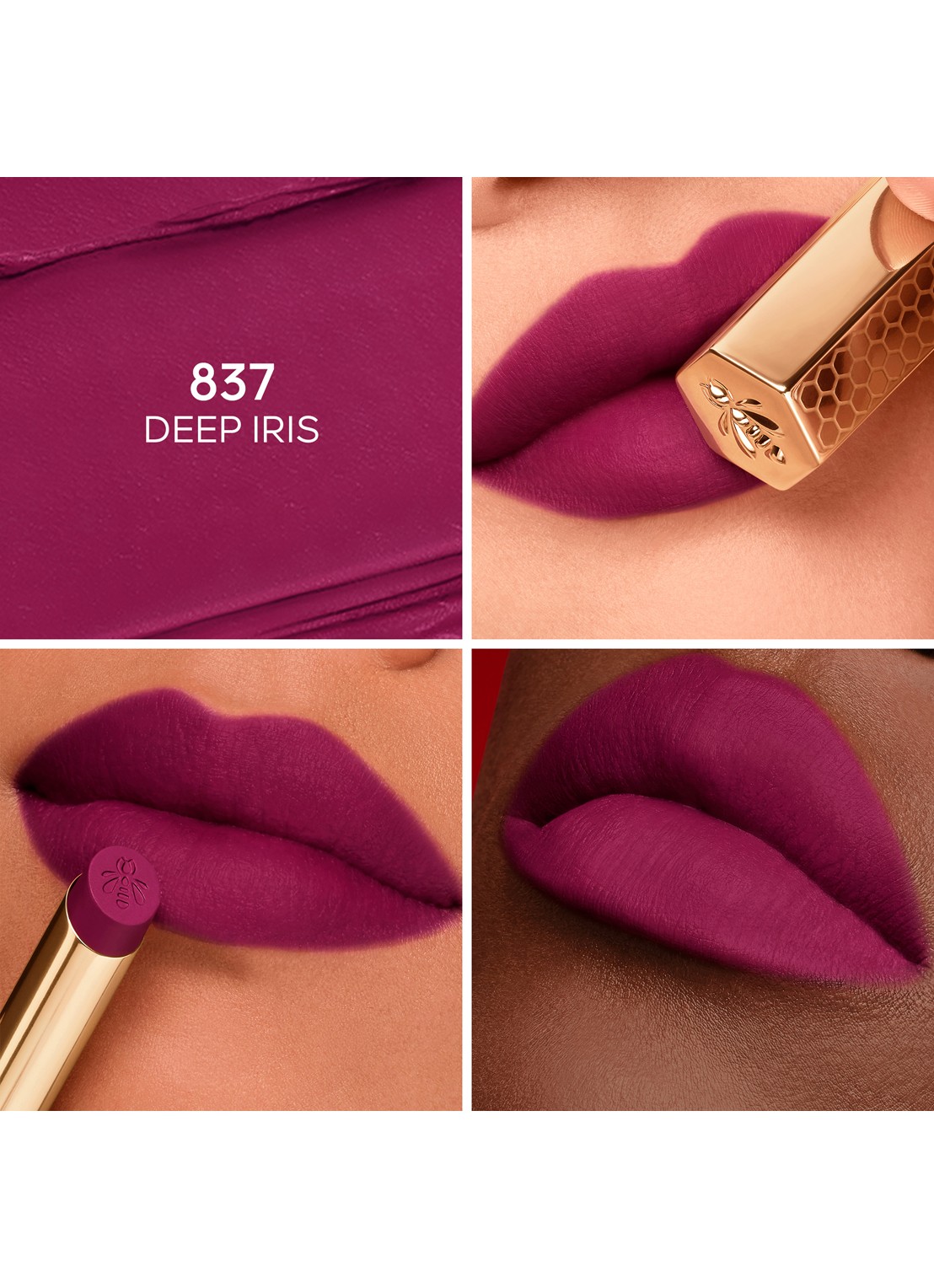 Guerlain KissKiss Honey-Infused Intense Lipstick - detail 2 837 deep iris