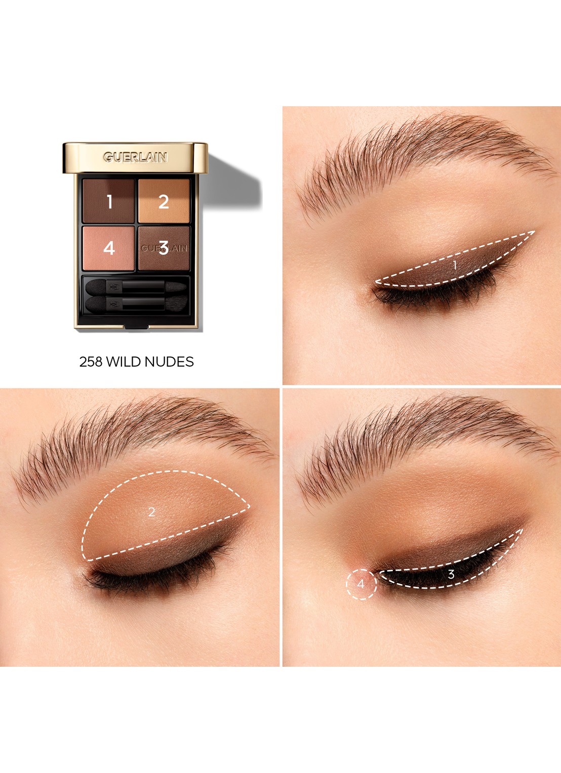Guerlain Ombres G - oogschaduw palette - detail 3 wild nudes