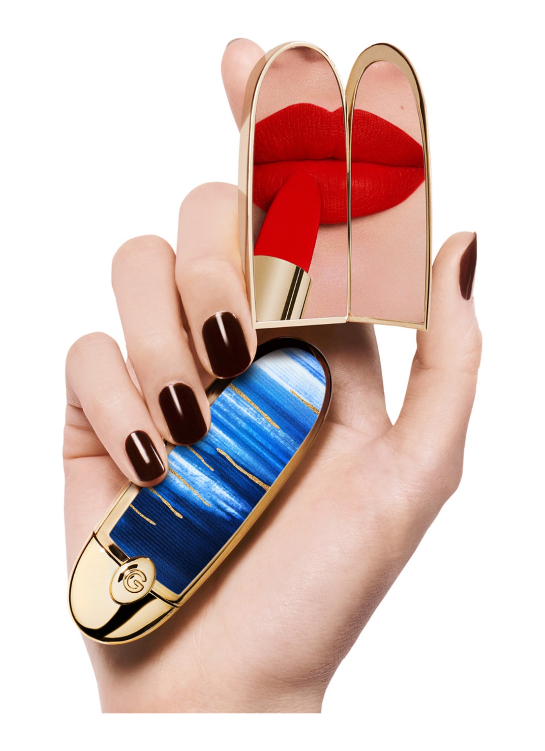 Guerlain Rouge G L’Heure Bleue Limited Edition - lipstick huls - voorkant 5 bleu rêverie